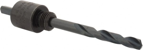 Lenox - 9/16 to 1-3/16" Tool Diam Compatibility, Straight Shank, Carbon Steel Integral Pilot Drill, Hole Cutting Tool Arbor - 15/64" Min Chuck, Triangular Shank Cross Section, Quick-Change Attachment, For Hole Saws 4L - Exact Tooling