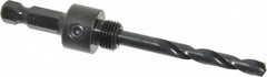 Lenox - 9/16 to 1-3/16" Tool Diam Compatibility, Straight Shank, Carbon Steel Integral Pilot Drill, Hole Cutting Tool Arbor - 25/64" Min Chuck, Hex Shank Cross Section, Quick-Change Attachment, For Hole Saws 5L - Exact Tooling