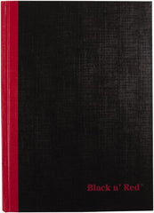 Black n Red - 96 Sheet, 5-1/2 x 8-1/2", Legal (Style) Case Bound Notebook - Black - Exact Tooling