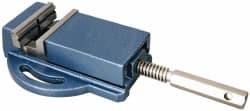 Gibraltar - 4" Jaw Opening Capacity x 1-1/4" Throat Depth, Horizontal Drill Press Vise - 4" Wide x 1-3/8" High Jaw, Stationary Base, Standard Speed, 13-1/2" OAL x 2-5/8" Overall Height, Cast Iron - Exact Tooling