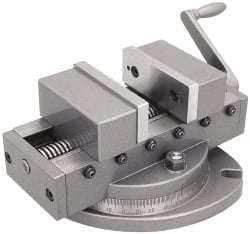 Gibraltar - 4" Jaw Width, 4" Max Jaw Opening, 1-1/2" Throat Depth, Manual Precision Self Centering Vise - Cast Iron (Body), Steel (Jaw Plate), 10-3/4" OAL x 6-3/8" OAH - Exact Tooling