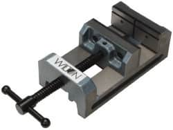 Wilton - 6" Jaw Opening Capacity x 2" Throat Depth, Horizontal Drill Press Vise - 6" Wide x 2" High Jaw, Stationary Base, Standard Speed, 12" OAL x 3-1/2" Overall Height, Cast Iron - Exact Tooling
