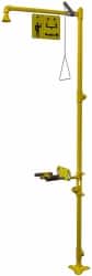 Bradley - 1-1/4" Inlet, 26 GPM shower Flow, Drench shower, Eye & Face Wash Station - No Bowl, Triangular Pull Rod & Push Flag Activated, Galvanized Steel Pipe, Plastic Shower Head, Corrosion Resistant, Top or Mid Supply - Exact Tooling