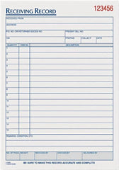 TOPS - 50 Sheet, 5-1/2 x 7-7/8", Receiving Record Book - White - Exact Tooling