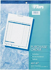 TOPS - 50 Sheet, 8-3/8 x 10-3/16", Purchase Order Book - White - Exact Tooling