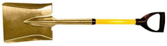 Ampco - 11" High x 9" Wide Square Aluminum Bronze Scoop - 37" Long Fiberglass D-Grip Handle - Exact Tooling