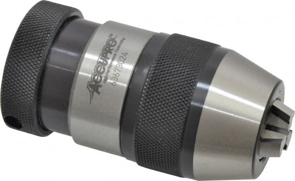Accupro - JT33, 1/32 to 3/8" Capacity, Tapered Mount Drill Chuck - Keyless, 1.693" Sleeve Diam, 3.189" Open Length - Exact Tooling