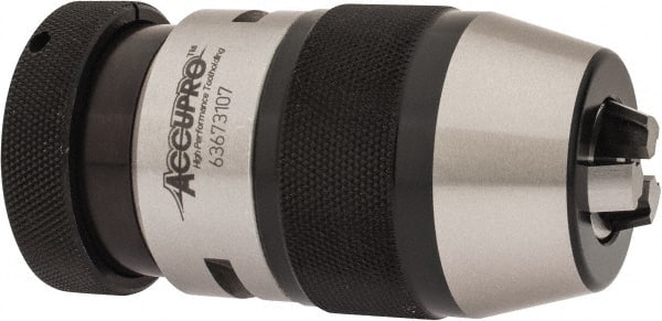 Accupro - JT6, 1/32 to 1/2" Capacity, Tapered Mount Drill Chuck - Keyless, 1.929" Sleeve Diam, 3-7/12" Open Length - Exact Tooling