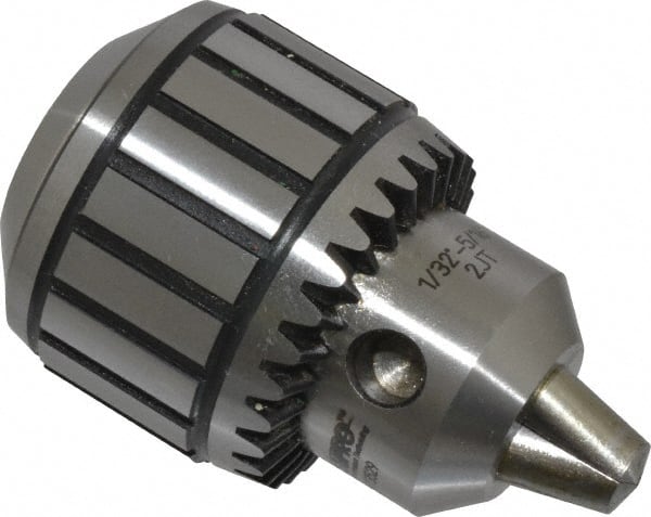 Accupro - JT2, 1/32 to 5/16" Capacity, Tapered Mount Steel Drill Chuck - Keyed, 47mm Sleeve Diam, 55mm Open Length - Exact Tooling