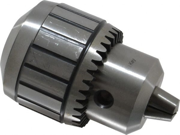 Accupro - JT3, 1/32 to 1/2" Capacity, Tapered Mount Steel Drill Chuck - Keyed, 62mm Sleeve Diam, 75mm Open Length - Exact Tooling