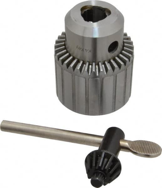 Accupro - JT3, 13/64 to 3/4" Capacity, Tapered Mount Drill Chuck - Keyed, 65mm Sleeve Diam, 85mm Open Length - Exact Tooling