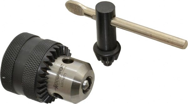 Accupro - 3/8-24, 1/32 to 3/8" Capacity, Threaded Mount Drill Chuck - Keyed - Exact Tooling