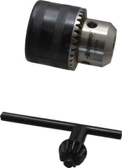 Accupro - 1/2-20, 3/64 to 1/2" Capacity, Threaded Mount Steel Drill Chuck - Keyed, 43mm Sleeve Diam, 59mm Open Length - Exact Tooling