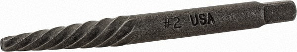 Cleveland - Spiral Flute Screw Extractor - #2 Extractor for 1/4 to 5/16" Screw, 2-3/8" OAL - Exact Tooling