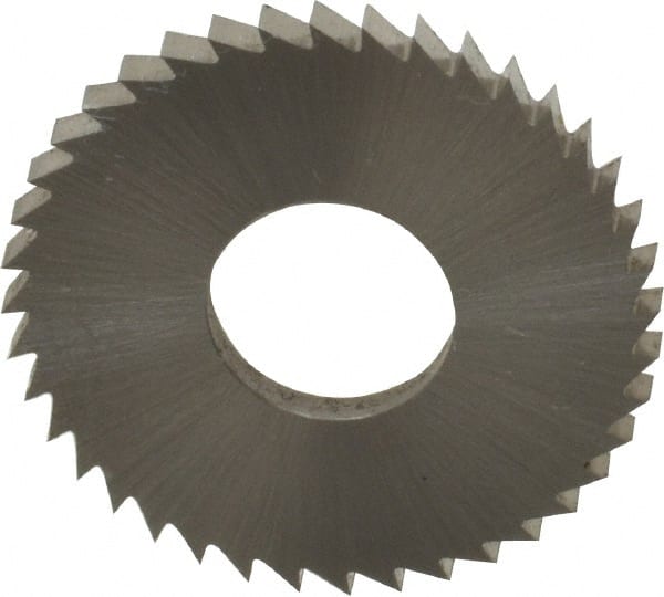 Controx - 1" Diam x 0.0781" Blade Thickness x 3/8" Arbor Hole Diam, 40 Tooth Slitting and Slotting Saw - Arbor Connection, Right Hand, Uncoated, Cobalt, Concave Ground, Contains Keyway - Exact Tooling