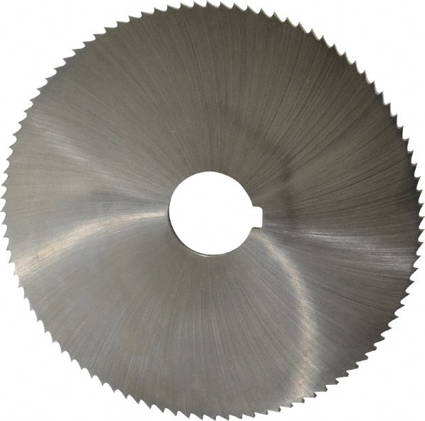 Controx - 5" Diam x 1/8" Blade Thickness x 1" Arbor Hole Diam, 100 Tooth Slitting and Slotting Saw - Arbor Connection, Right Hand, Uncoated, Cobalt, Concave Ground, Contains Keyway - Exact Tooling