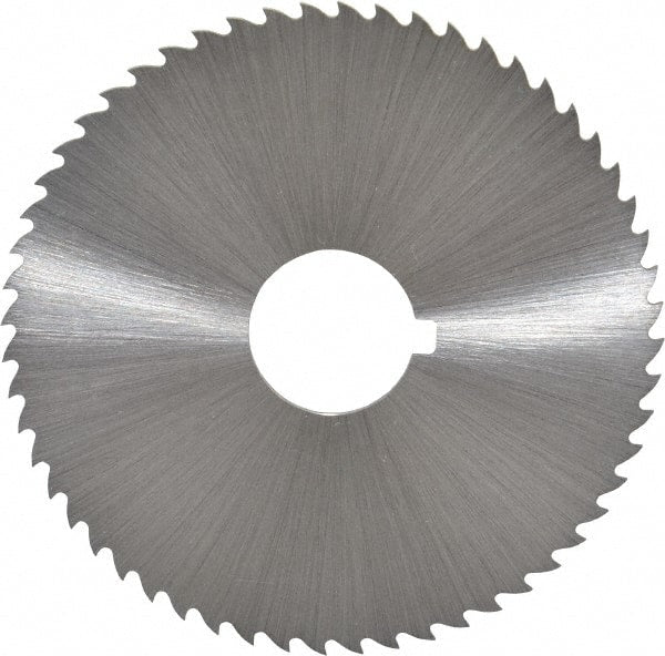 Controx - 2-1/2" Diam x 0.04" Blade Thickness x 5/8" Arbor Hole Diam, 56 Tooth Slitting and Slotting Saw - Arbor Connection, Right Hand, Uncoated, Cobalt, 15° Rake, Concave Ground, Contains Keyway - Exact Tooling