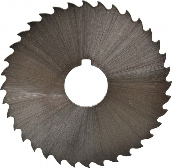 Controx - 2-1/2" Diam x 1/16" Blade Thickness x 5/8" Arbor Hole Diam, 36 Tooth Slitting and Slotting Saw - Arbor Connection, Right Hand, Uncoated, Cobalt, 15° Rake, Concave Ground, Contains Keyway - Exact Tooling