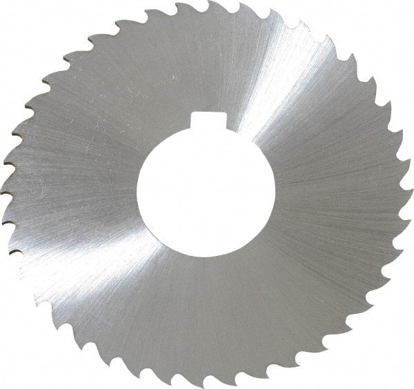 Controx - 3" Diam x 1/16" Blade Thickness x 1" Arbor Hole Diam, 40 Tooth Slitting and Slotting Saw - Arbor Connection, Right Hand, Uncoated, Cobalt, 15° Rake, Concave Ground, Contains Keyway - Exact Tooling