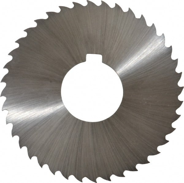 Controx - 3" Diam x 0.0938" Blade Thickness x 1" Arbor Hole Diam, 40 Tooth Slitting and Slotting Saw - Arbor Connection, Right Hand, Uncoated, Cobalt, 15° Rake, Concave Ground, Contains Keyway - Exact Tooling