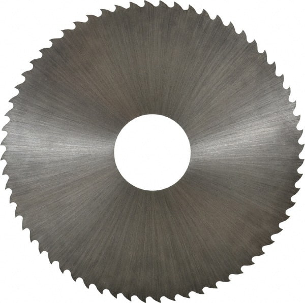 Controx - 4" Diam x 0.02" Blade Thickness x 1" Arbor Hole Diam, 64 Tooth Slitting and Slotting Saw - Arbor Connection, Right Hand, Uncoated, Cobalt, 15° Rake, Concave Ground - Exact Tooling