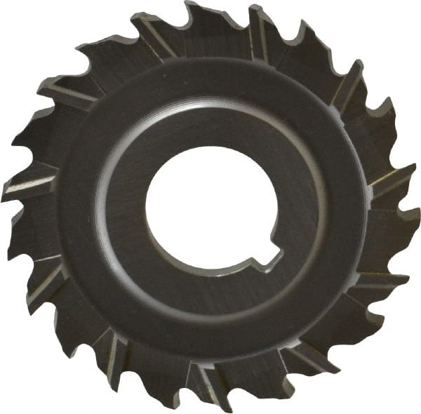 Controx - 2" Blade Diam x x 0.1563" Blade Thickness, 5/8" Hole, 22 Teeth, Cobalt Side Chip Saw - Staggered Tooth, Arbor Connection, Right Hand Cut, Uncoated, with Keyway - Exact Tooling
