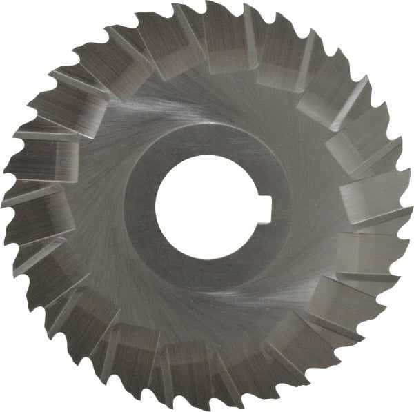 Controx - 4" Blade Diam x 1/16" Blade Thickness, 1" Hole, 36 Teeth, Cobalt Side Chip Saw - Staggered Tooth, Arbor Connection, Right Hand Cut, Uncoated, with Keyway - Exact Tooling