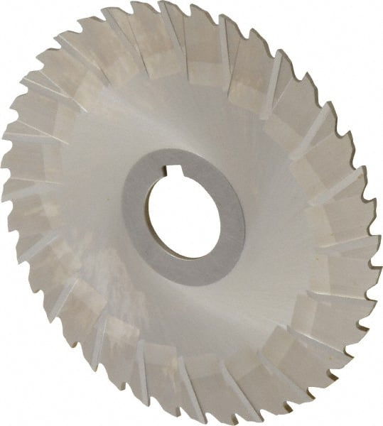 Controx - 5" Blade Diam x x 0.0938" Blade Thickness, 1" Hole, 40 Teeth, Cobalt Side Chip Saw - Staggered Tooth, Arbor Connection, Right Hand Cut, Uncoated, with Keyway - Exact Tooling