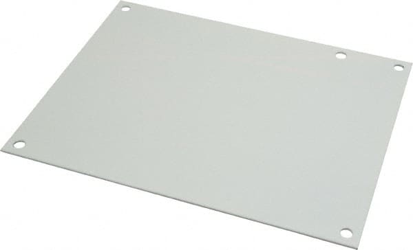 Cooper B-Line - 6-1/4" OAW x 8-1/4" OAH Powder Coat Finish Electrical Enclosure Nonperforated Panel - 10" x 8" Box, 14 Gauge Steel, Use with 1084-1/1086 RHC/1086-1 - Exact Tooling