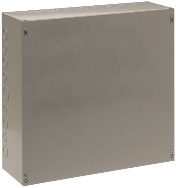 Cooper B-Line - Steel Junction Box Enclosure Screw Flat Cover - NEMA 1, 24" Wide x 24" High x 6" Deep - Exact Tooling