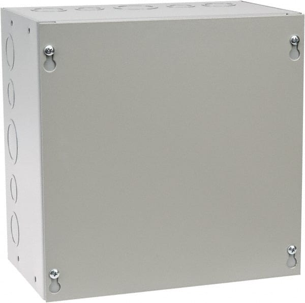 Cooper B-Line - Steel Junction Box Enclosure Screw Flat Cover - NEMA 1, 10" Wide x 10" High x 6" Deep - Exact Tooling