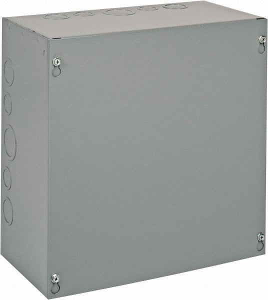 Cooper B-Line - Steel Junction Box Enclosure Screw Flat Cover - NEMA 1, 12" Wide x 12" High x 6" Deep - Exact Tooling