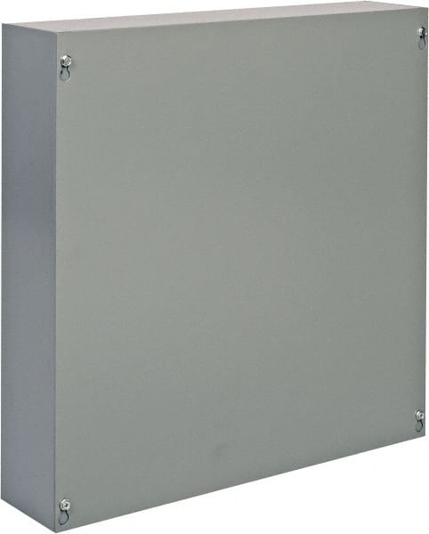 Cooper B-Line - Steel Junction Box Enclosure Screw Flat Cover - NEMA 1, 18" Wide x 18" High x 4" Deep - Exact Tooling
