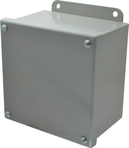 Cooper B-Line - Steel Standard Enclosure Screw Flat Cover - NEMA 12, 13, 6" Wide x 6" High x 4" Deep, Dirt-tight & Dust-tight - Exact Tooling