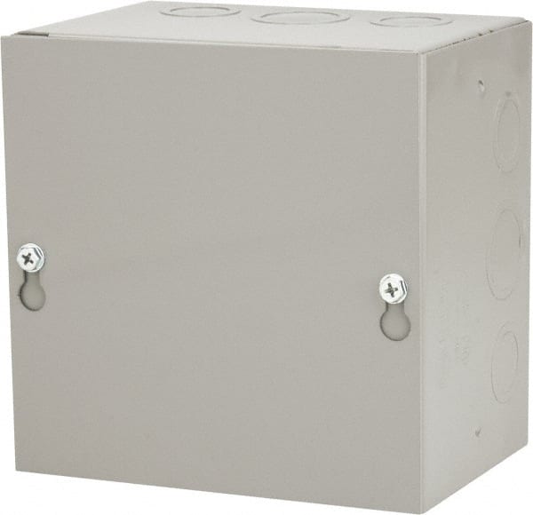 Cooper B-Line - Steel Junction Box Enclosure Screw Flat Cover - NEMA 1, 6" Wide x 6" High x 4" Deep - Exact Tooling