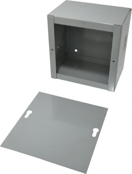 Cooper B-Line - Steel Junction Box Enclosure Screw Flat Cover - NEMA 1, 6" Wide x 6" High x 4" Deep - Exact Tooling