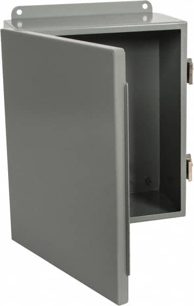 Cooper B-Line - Steel Standard Enclosure Hinge Flat Cover - NEMA 12, 13, 10" Wide x 12" High x 5" Deep, Dirt-tight & Dust-tight - Exact Tooling