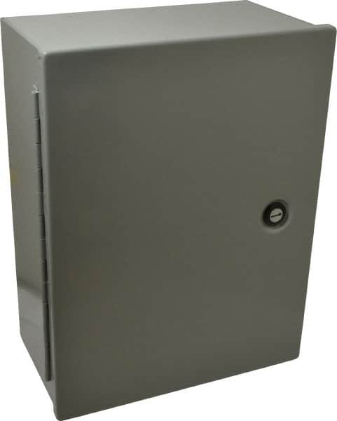 Cooper B-Line - Steel Standard Enclosure Hinge Flat Cover - NEMA 1, 12" Wide x 16" High x 6-5/8" Deep - Exact Tooling