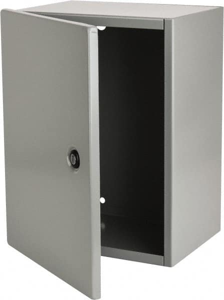 Cooper B-Line - Steel Standard Enclosure Hinge Flat Cover - NEMA 1, 12" Wide x 16" High x 8-5/8" Deep - Exact Tooling