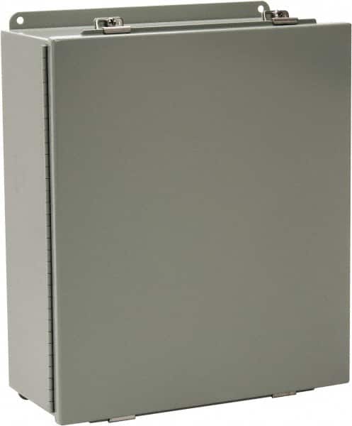 Cooper B-Line - Steel Standard Enclosure Hinge Flat Cover - NEMA 4, 12, 13, 14" Wide x 16" High x 6" Deep, Rainproof & Watertight - Exact Tooling