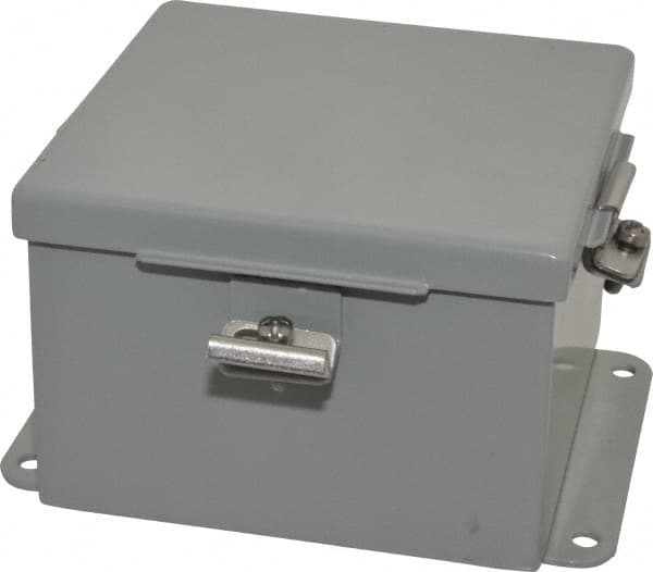 Cooper B-Line - Steel Standard Enclosure Hinge Flat Cover - NEMA 4, 12, 13, 6" Wide x 6" High x 4" Deep, Rainproof & Watertight - Exact Tooling