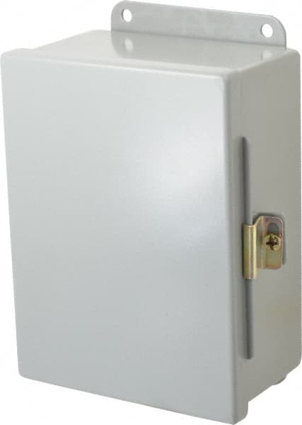 Cooper B-Line - Steel Standard Enclosure Hinge Flat Cover - NEMA 12, 13, 203mm Wide x 203 mm High x 89mm Deep, Dirt-tight & Dust-tight - Exact Tooling