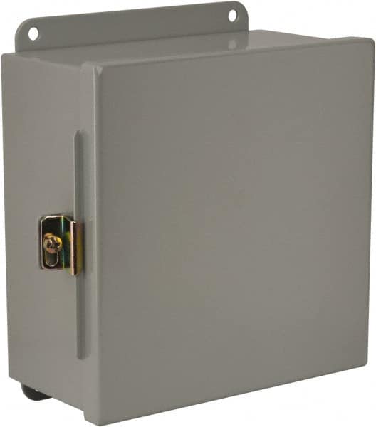 Cooper B-Line - Steel Standard Enclosure Hinge Flat Cover - NEMA 12, 13, 8" Wide x 8" High x 4" Deep, Dirt-tight & Dust-tight - Exact Tooling