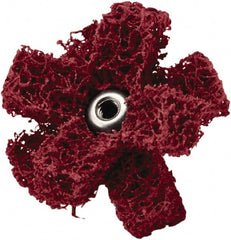 3M - 2" Diam Medium Density Cross Buff - 2 Plys, 8-32 Thread, Medium Grade, 12,000 Max RPM - Exact Tooling