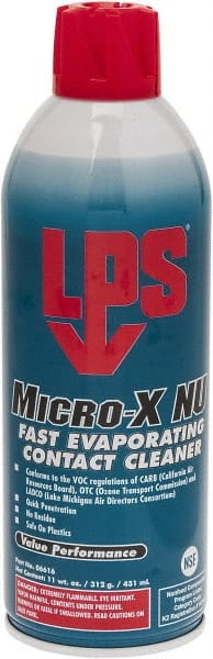 LPS - 11 Ounce Aerosol Contact Cleaner - 0°F Flash Point, Flammable, Food Grade, Plastic Safe - Exact Tooling