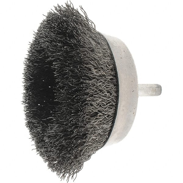 Weiler - 2-3/4" Diam, Steel Fill Cup Brush - 0.0118 Wire Diam, 7/8" Trim Length, 4,500 Max RPM - Exact Tooling