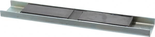 Eclipse - 45 Max Pull Force Lb, 12" Long x 2" Wide x 5/8" Thick, Rectangular Channel, Ceramic Fixture Magnet - 212°F Max Operating Temp, 0.01" Mounting Hole Diam, Stainless Steel Housing - Exact Tooling