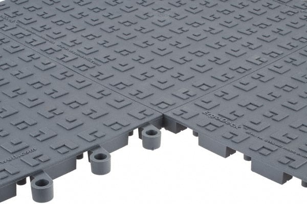 Wearwell - Dry Environment, Anti-Fatigue Matting - Charcoal, Vinyl with Vinyl Sponge Base, Straight - Exact Tooling