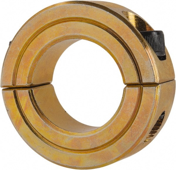 Climax Metal Products - 1" Bore, Steel, Two Piece Clamping Shaft Collar - 1-3/4" Outside Diam, 1/2" Wide - Exact Tooling