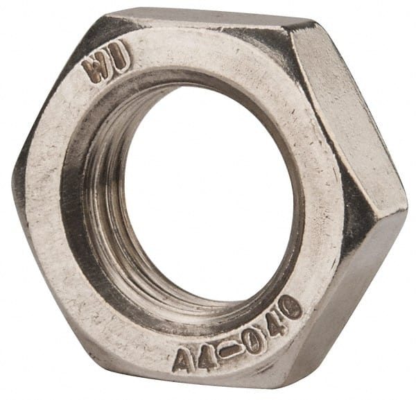 Value Collection - M22x2.50 Metric Coarse Stainless Steel Right Hand Hex Jam Nut - 32mm Across Flats, 11mm High, Uncoated - Exact Tooling